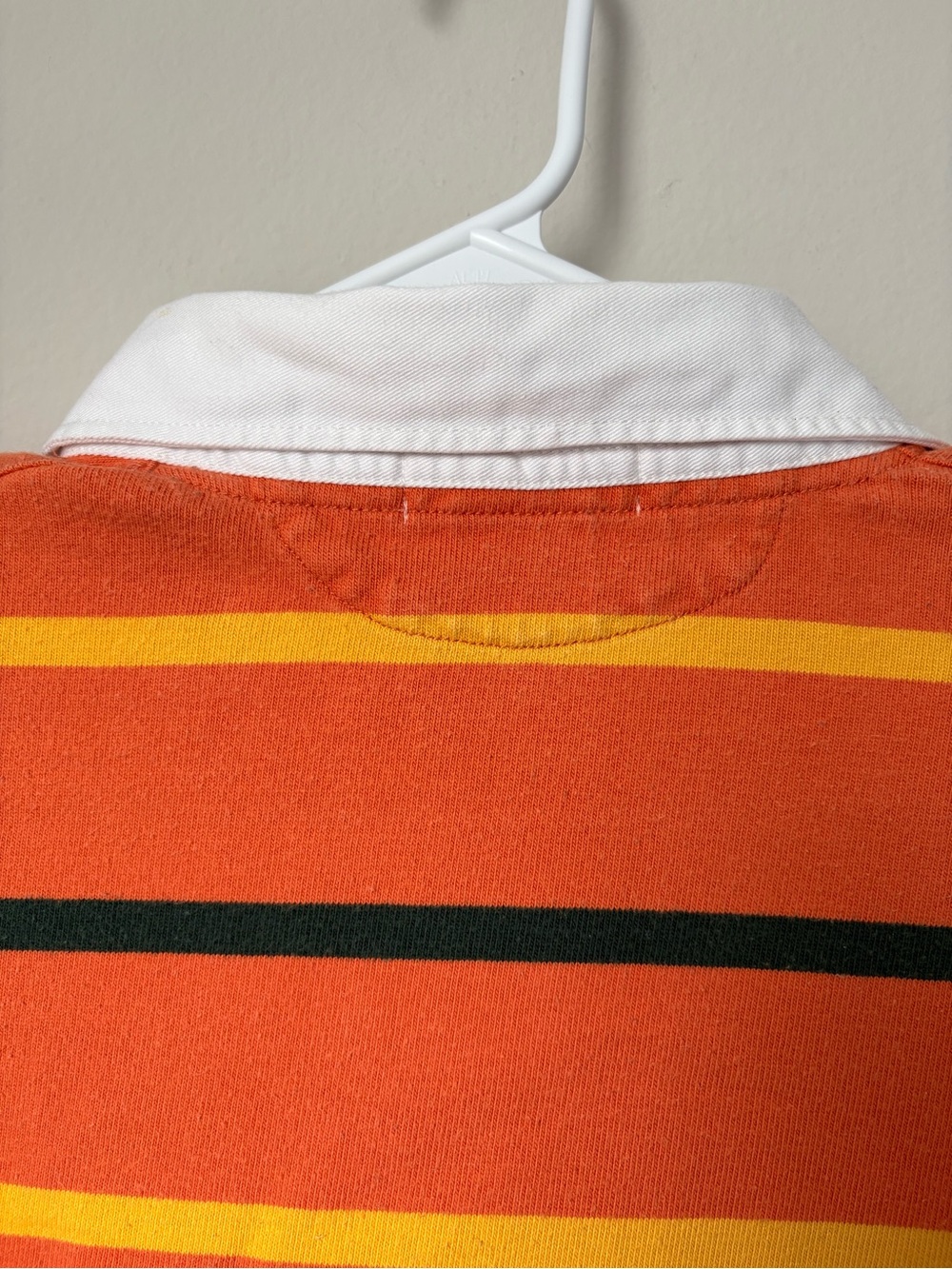 Vintage Polo Ralph Lauren BlackFW07 Lion Crest Rugby Shirt M Orange Stripe Men - Picture 9 of 16